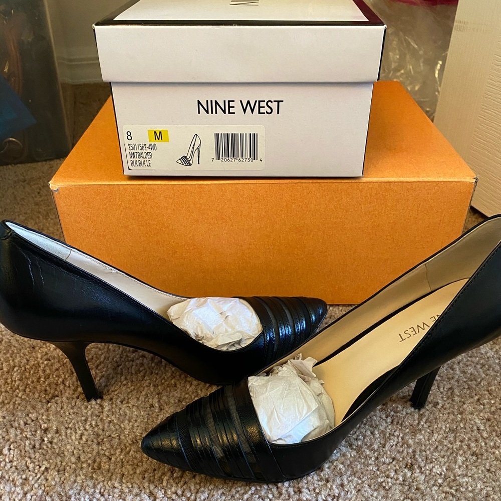 Nine West black stiletto heels (never worn)